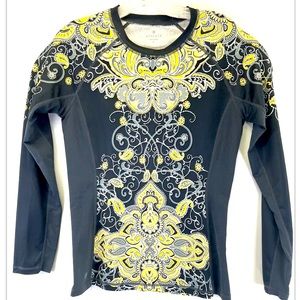 ATHLETA  Womens Sz Small Black/Yellow‎ Crewneck Pullover Shirt (AA9) NW/OTs